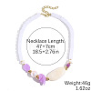 Resin Oval Cube Beaded Necklaces with Alloy End Chains WG28E0B-01-1