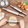 BENECREAT 3Pcs 3 Styles 430 Stainless Steel Clay Rolling Pins AJEW-BC0007-16-3