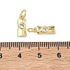 Brass Micro Pave Clear Cubic Zirconia Charms KK-B170-15G-3