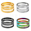 4Pcs 4 Colors Brass Rings RJEW-YW0001-05-1