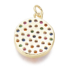 Brass Micro Pave Cubic Zirconia Charms ZIRC-I032-55G-2