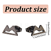 4 Pair 4 Colors Stainless Ssteel Hollow Out Mountain Stud Earrings for Women EJEW-AN0002-72-2