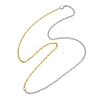 3MM Two Tone 304 Stainless Steel Rolo Chain Necklaces NJEW-JN05623-5