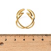 304 Stainless Steel Rhinestone Cuff Rings for Women RJEW-L134-001G-05-3