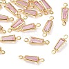 SHEGRACE Brass Pave Cubic Zirconia Trapezoid Connector Charms XGRQ2O654-444B-G-1