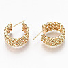 Brass Half Hoop Earrings KK-R117-046-NF-2
