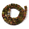 Natural Unakite Beads Strands G-T139-6x6-08A-2
