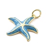 Brass Enamel Pendants KK-Q029-04G-04-3