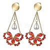 Electroplate Glass Dangle Earrings for Women EJEW-MZ00796-02-3
