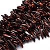 Natural Tiger Eye Chip Beads Strands G-E271-37-1