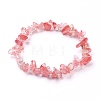 Cherry Quartz Glass Chip Beads Stretch Bracelets BJEW-JB05765-02-1