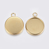 304 Stainless Steel Pendant Cabochon Settings STAS-F160-46G-01-2
