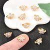SHEGRACE Flower Brass Micro Pave Clear Cubic Zirconia Spacer Bars XGRQ5K223-827G-4