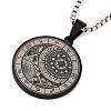 Retro Mandala 201 Stainless Steel Box Chain Constellation Pendant Necklaces for Women Men NJEW-M223-01G-2