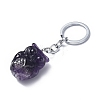 Natural Amethyst Pendant Keychains KEYC-P011-01P-06-2