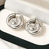 Rack Plating Spiral Shell Brass Hoop Earrings EJEW-H143-22P-3