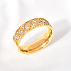 304 Stainless Steel with Clear Cubic Zirconia Finger Rings FS-WG2FC1C-16-1