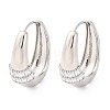 Oval Brass Micro Pave Clear Cubic Zirconia Hoop Earrings EJEW-G425-03P-4