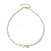 Brass with Glass Beads Necklace NJEW-JN04705-1