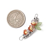 Alloy Curved Tube Wrapped Acrylic & Resin Flower Connector Charms PALLOY-JF03890-2
