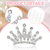 15Pcs 3 Style Crown Alloy Rhinestones Hair Combs FIND-CA0005-94-5