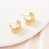 C-Shaped Brass Stud Earrings EJEW-D346-02G-1