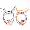8Pcs Halloween Handmade Polymer Clay & Glass Seed Bead Woven Braided Bracelets MC3836-5