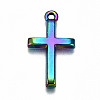 Rainbow Color Alloy Tiny Cross Charms PALLOY-S180-035-RS-2