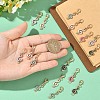 30Pcs 6 Colors Alloy Enamel & Crystal Rhinestone Pendant Decorations HJEW-YW00528-5