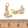 Rack Plating Brass Micro Pave Clear Cubic Zirconia Charms KK-U030-15G-3