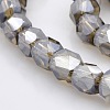 Pearl Luster Plated Glass Faceted Drum Beads Strands GLAA-A032-6mm-PL12-1