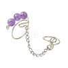 Natural Gemstone Cuff Rings RJEW-JR01072-3