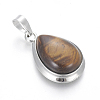 Natural Tiger Eye Pendants G-L512-C10-2