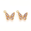 Brass Micro Pave Cubic Zirconia Charms KK-N262-112A-G-1