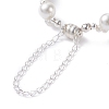 Round Shell Pearl Beaded Bracelet with Safety Chain BJEW-TA00036-5