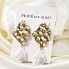 304 Stainless Steel Dangle Stud Earrings EJEW-F354-02G-1