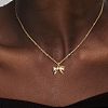 Bowknot Brass Pendant Necklaces for Women WG5C793-03-1