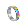 Rainbow Color Pride Flag Enamel Rectangle Rotating Ring RABO-PW0001-038C-1