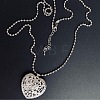 Vintage Alloy Hollow Heart Pendant Necklaces for Women Fashion Jewelry Gift LG2070-1