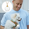 4Pcs 2 Colors Clear Glass Openable Round Bottle Pet Urn Ashes Pendant 304 Stainless Steel Cable Chain Necklaces NJEW-DR00027-5