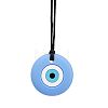 Round with Evil Eye Food Grade Eco-Friendly Silicone Pendants PW-WG15AD8-03-1