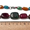 Dyed Natural Agate Cuboid Graduated Beaded Necklaces with Alloy Clasps NJEW-C113-01E-5