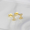 Brass Clear Cubic Zirconia Stud Earrings WGC2A80-09-1