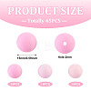 45Pcs 3 Colors Round Silicone Focal Beads SIL-TAD0001-01E-4