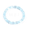 Dyed Natural Selenite Column Beaded Stretch Bracelets for Women BJEW-I312-05B-4