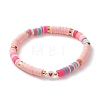 Polymer Clay Heishi Beads Stretch Bracelets BJEW-JB05708-02-1