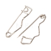 Iron Wave Safety Pin Brooch Findings JEWB-Z050-01P-02-2
