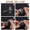 4Pcs Transparent Glass Empty Bottles with Alloy Paw Print Charms AJEW-DR00029-4