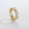 Fashionable Horse Eye Brass Micro Pave Cubic Zirconia Ring for Women VZ3036-6-1
