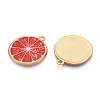 Light Gold Alloy Enamel Pendants ENAM-S126-119-01-2